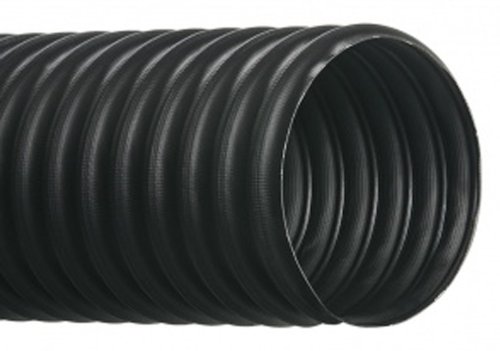 Lightweight Thermoplastic Polyurethane Duct Hose - Wire Reinforced, Black, 2