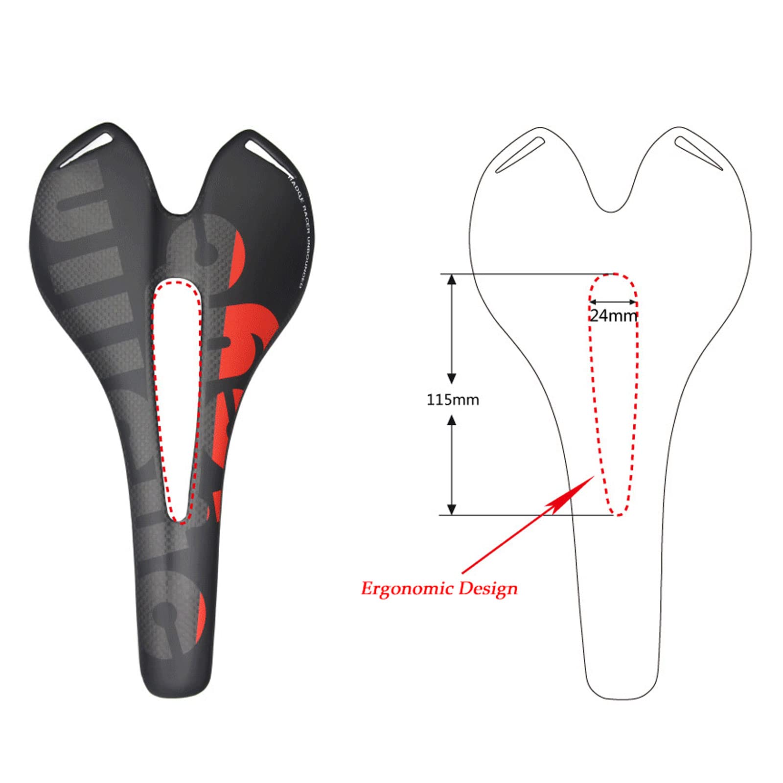 Lightweight 3K Carbon Fiber Bike Saddle - Comfortable Road Bike Seat Cushion for MTB, Mountain Bike & Exercise Bike | Perfect for Long Distance Cycling, Commuting & Indoor Training