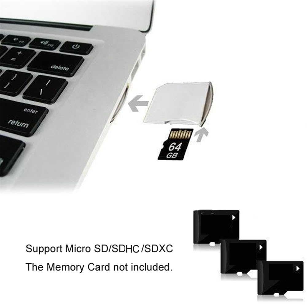 NFHK Micro SD to SD Card Adapter Kit - Expand Storage for MacBook Air/Pro/Retina (White) | Perfect for Photography, Video Editing & Data Backup