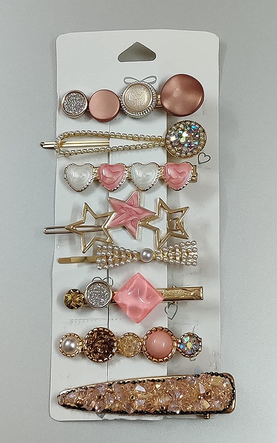 Korean Metal Hair Clips for Women - 8pc Geometric Barrettes Set for Party & Daily Use