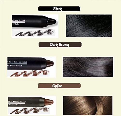 Non-Toxic Temporary Hair Chalk Dye - Professional Hair Color Crayon for Covering White Hair (2 Pack Black) | Perfect for Parties, Halloween & Creative Hairstyling