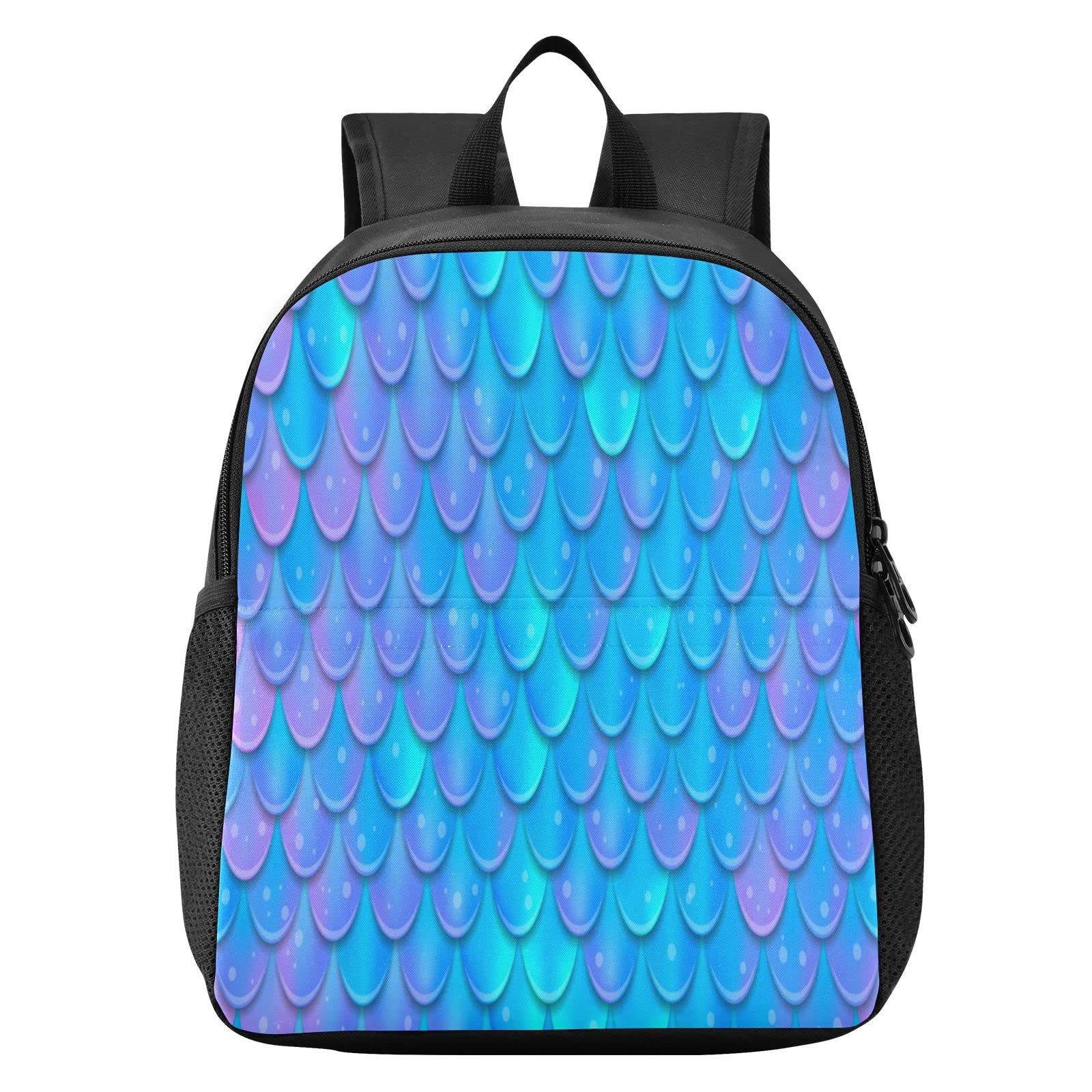 Blueangle Blue Mermaid Scale Print Waterproof Backpack - Lightweight Kids School Backpack for Boys & Girls Ages 2-6 | Perfect for Preschool, Daycare & Outdoor Adventures
