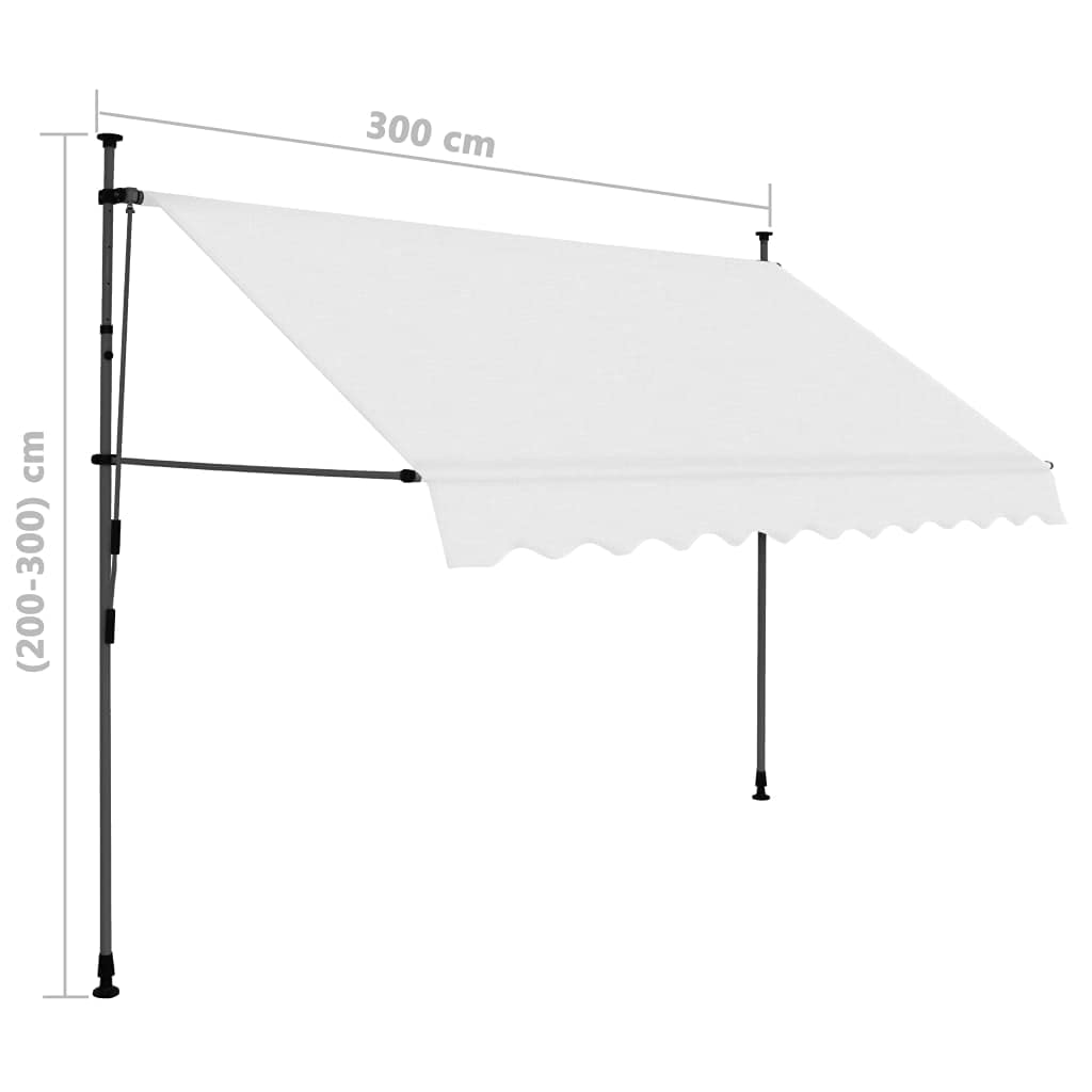 Manual Retractable Outdoor Patio Awning with LED Lights - 118.1