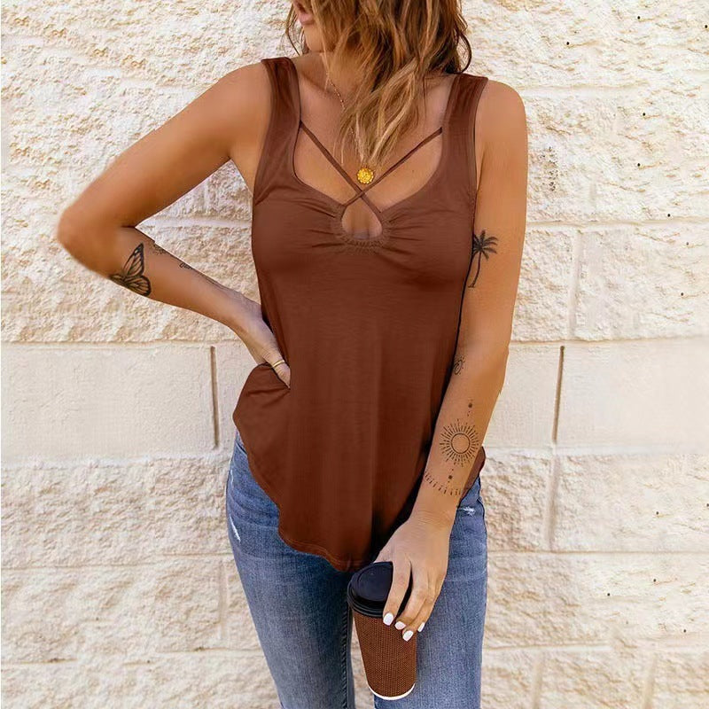 European & American Women's Solid Color Camisole Tops - Sexy Sleeveless Tank Tops for Summer, Casual Wear, Layering & Night Out Outfits