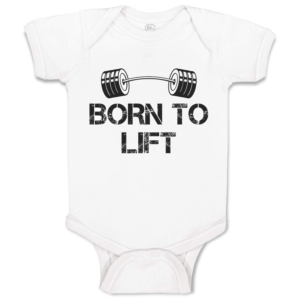 Custom Baby Bodysuit - Born to Lift Gym Workout Cotton Onesie for Boys & Girls | Perfect for Newborn Photoshoots, Gym Enthusiast Parents & Baby Milestone Outfits