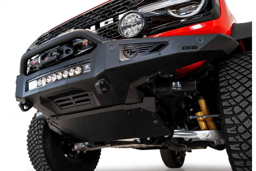 Ford Bronco Rock Fighter Front Winch Bumper by Addictive Desert Designs - Heavy Duty Off-Road Protection for Adventure & Trail Riding