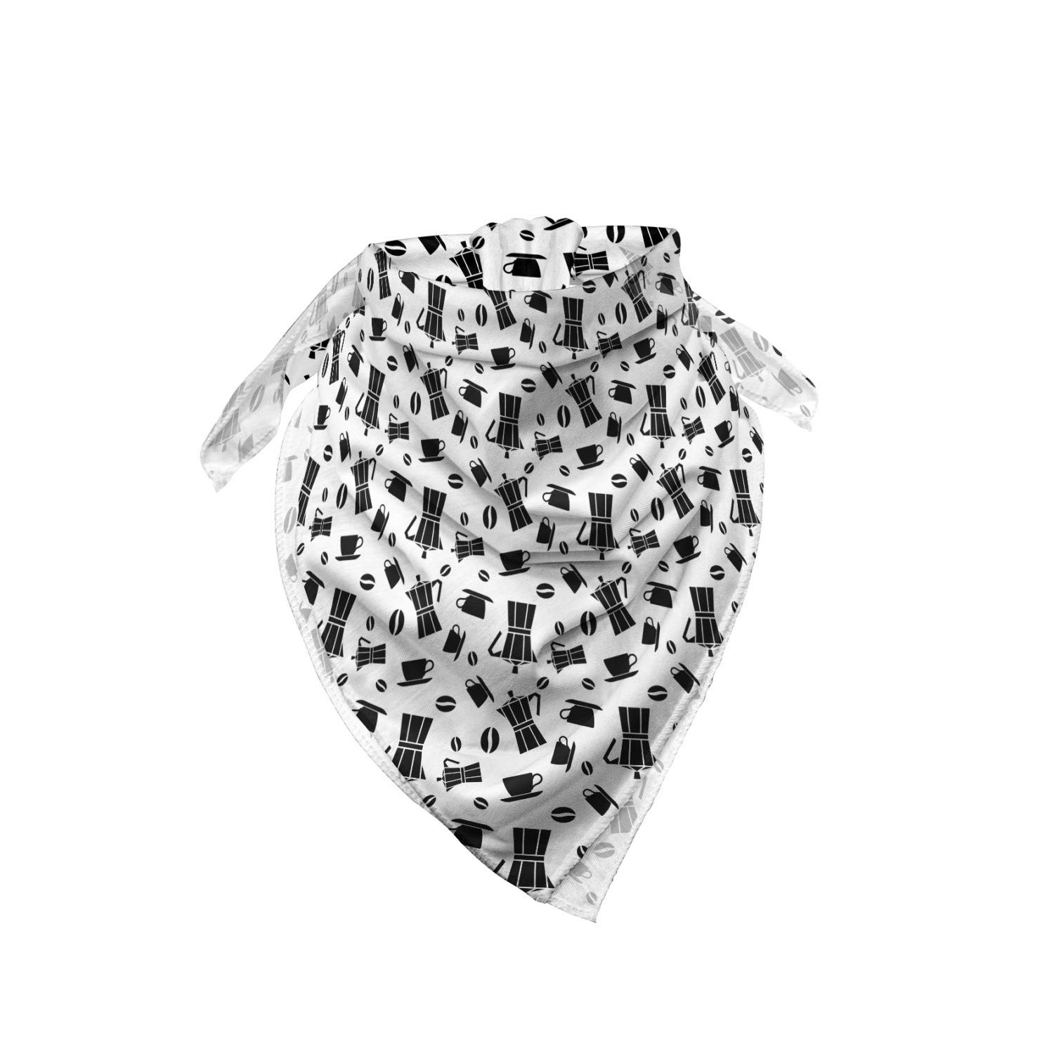 Ambesonne Italy Bandana - Coffee Machine & Beans Design, Unisex Head & Neck Scarf for Men & Women - Perfect for Cafes, Baristas, Coffee Lovers & Outdoor Activities
