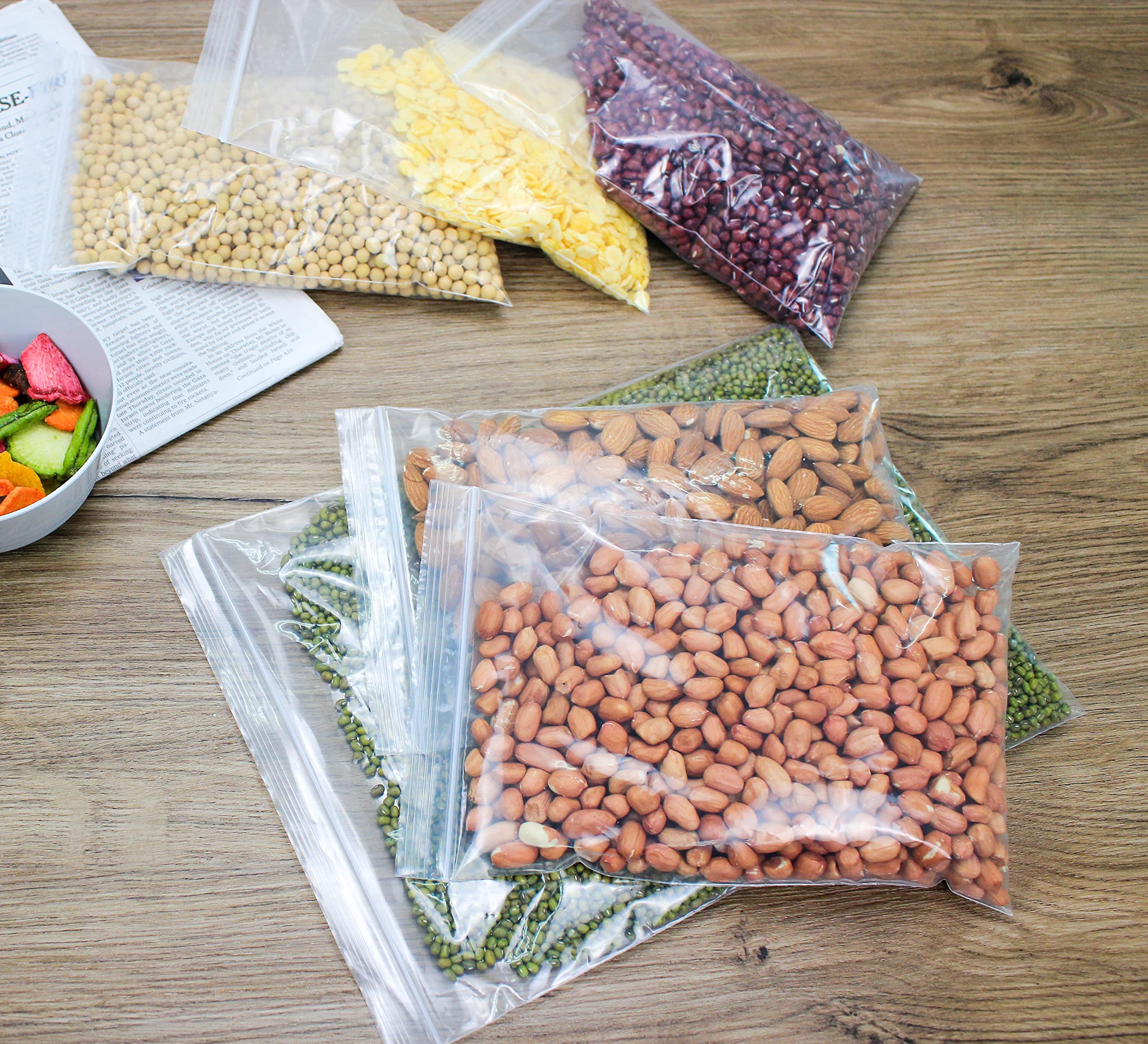 24/7 Bags - 10” X 12” (200 Count) 2 Mil Clear Reclosable Zip Plastic Poly Bags with Resealable Lock Zipper - Food Grade Storage Bags for Snacks, Crafts, Jewelry & Small Parts Organization