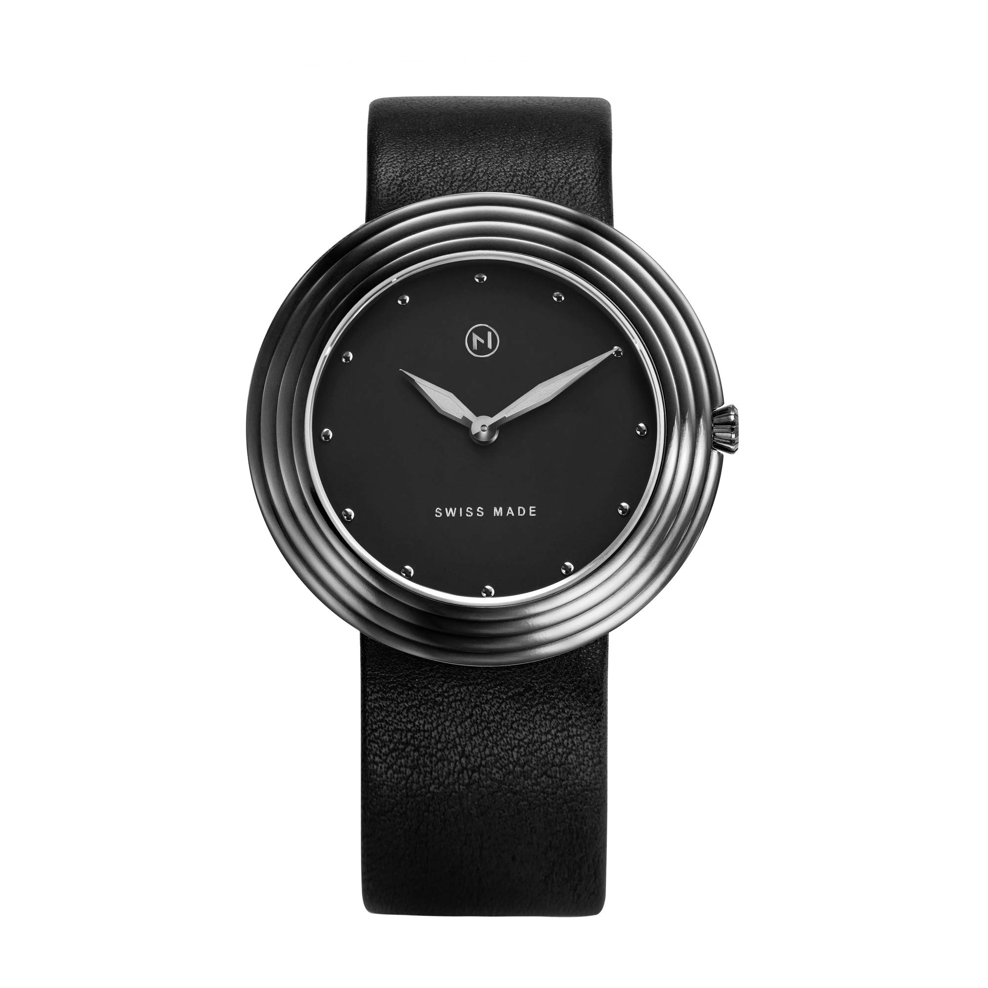 NOVE Streamliner Swiss Made Ultra Slim Watch for Men & Women – Art Deco Design, Water Resistant, Quartz Movement, Sapphire Crystal with Super-LumiNova, Genuine Leather Strap (40mm/46mm) – Perfect for Business, Formal Events & Everyday Luxury Wear