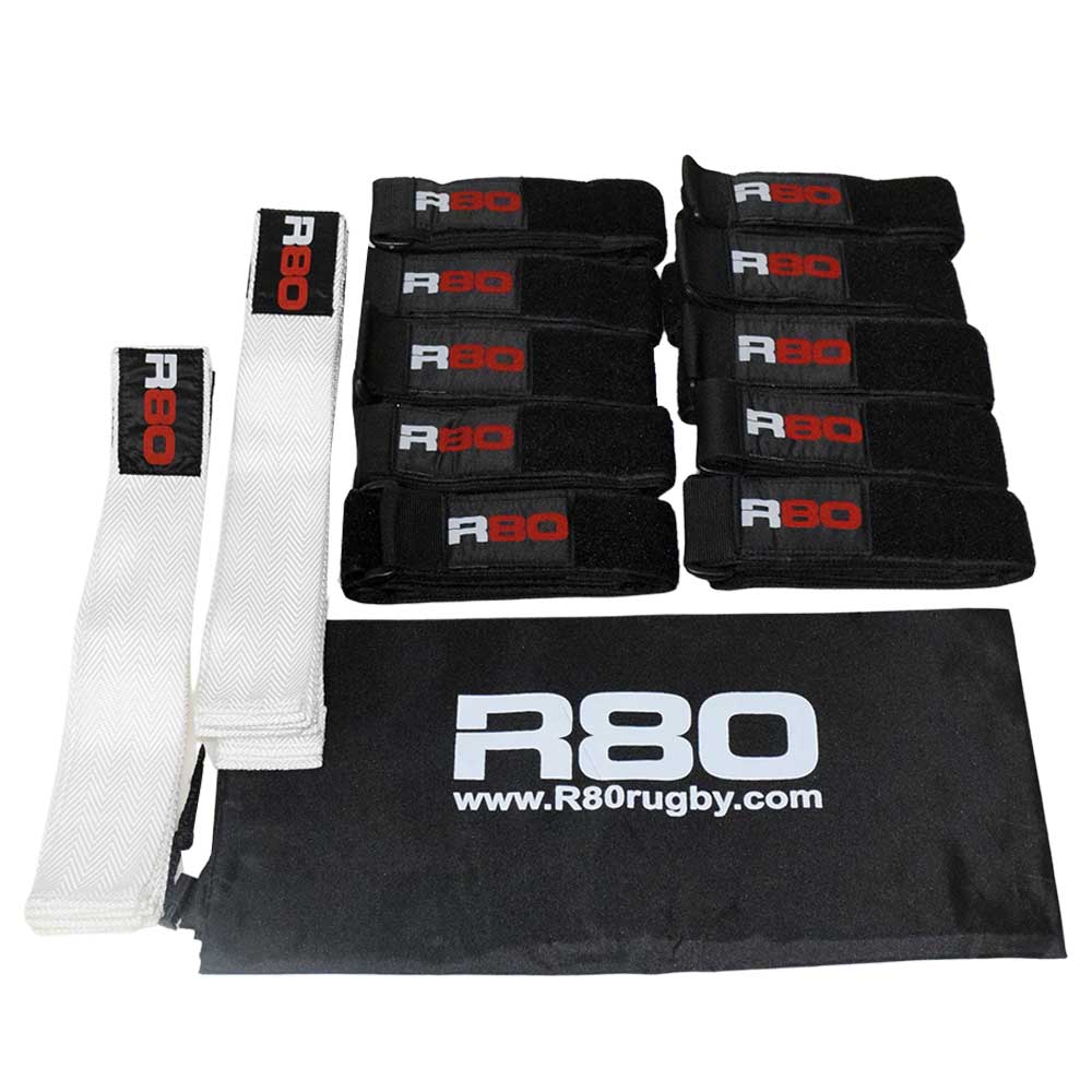 R80 Junior Rippa Rugby Set - 10 Player Youth Rugby Kit with Belts & Flags | Perfect for Kids Rugby Training, School PE Classes & Team Sports Activities