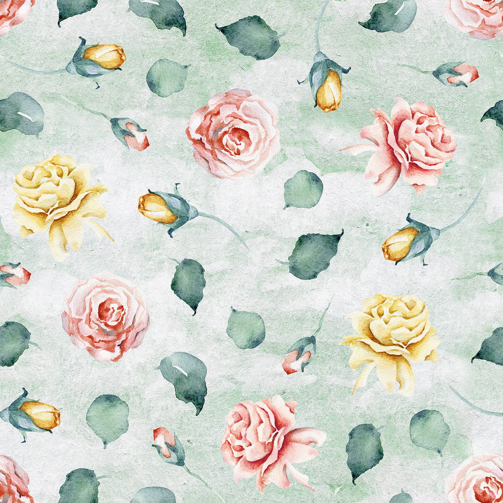 WESTICK Peel and Stick Wallpaper - Waterproof Floral Design with Pink Roses, Retro Yellow Flowers & Green Leaves - Self-Adhesive Contact Paper for Bedroom, Living Room, Wall Cabinet (17.5 x 118 Inches) - Perfect for Home Decor, Accent Walls & DIY Projects