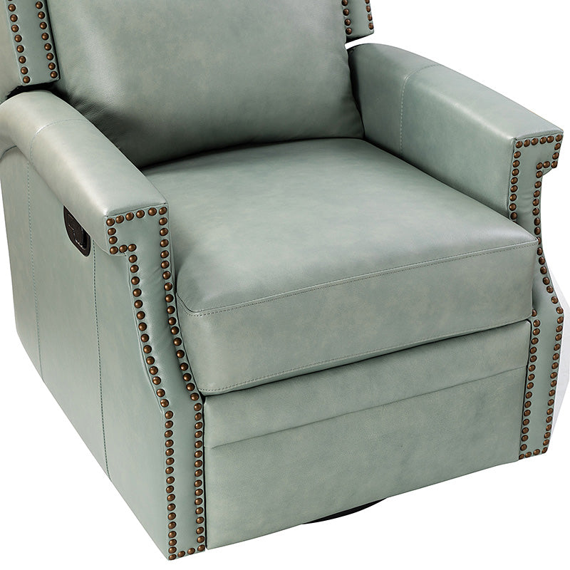 Canace Modern Genuine Leather Manual Glider Rocker Recliner Chair - Comfortable Swivel Lounge Chair for Living Room, Nursery, and Office Relaxation