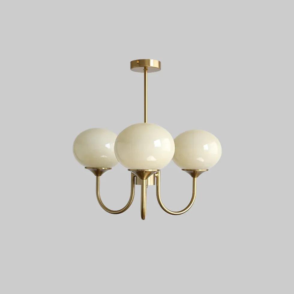 Elegant Pink Globe Glass Minimalist Chandelier - Modern Ceiling Light Fixture for Bedroom, Living Room & Dining Room Decor