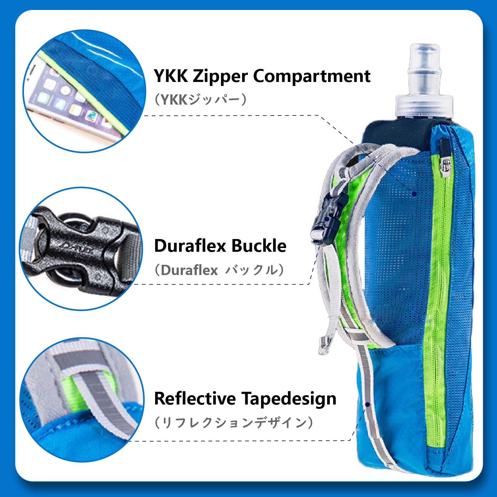 JEELAD BPA-Free Leak-Proof TPU Soft Running Water Bottle - 18oz/550ml Lightweight Hydration for Running, Hiking, Cycling & Outdoor Sports - Perfect for Hydration Pack Vest & Active Lifestyle