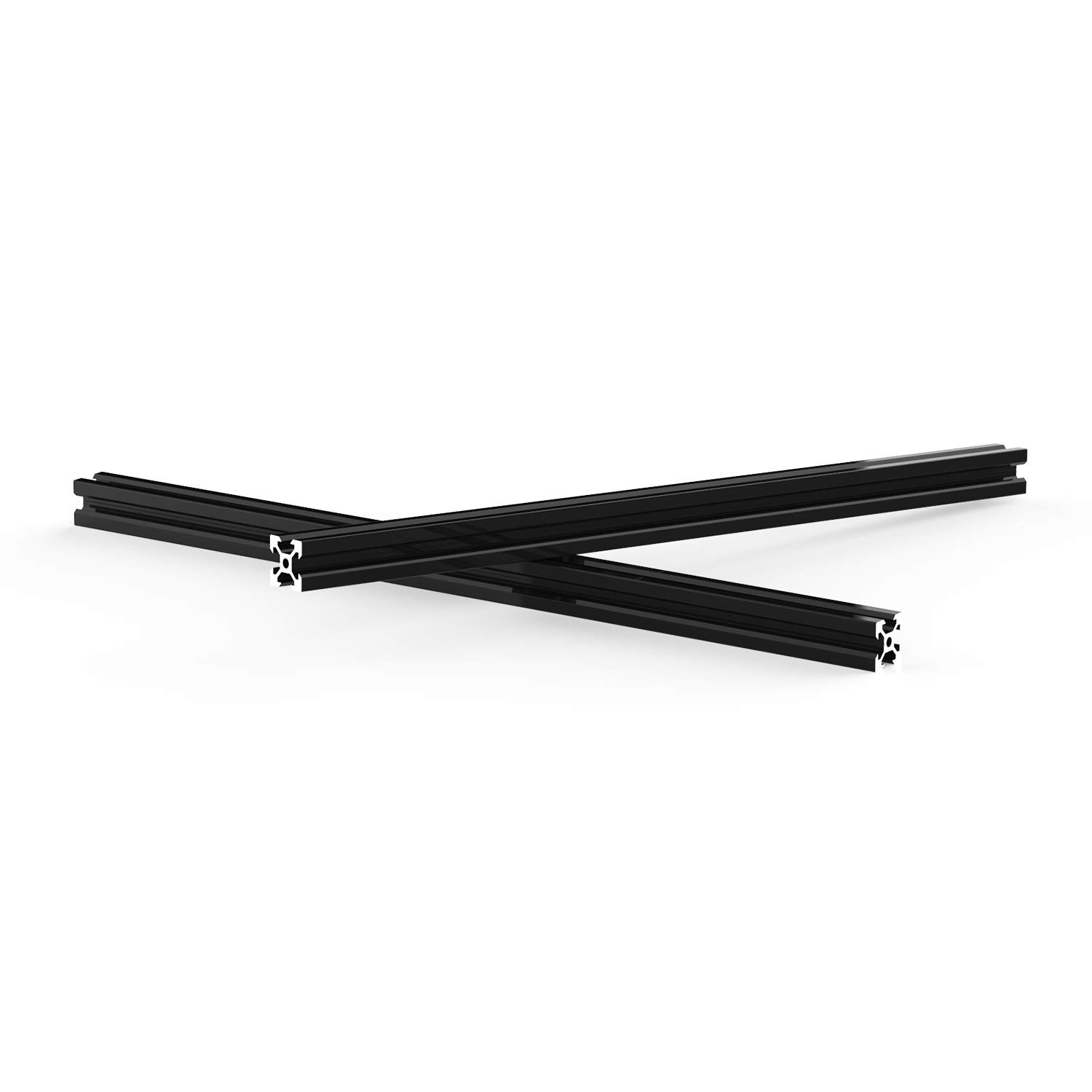4PCS 2020 V-Slot Aluminum Extrusion 550mm Black Anodized Linear Rail for 3D Printer, CNC Machine, DIY Projects | European Standard Frame for Smooth Motion & Sturdy Builds