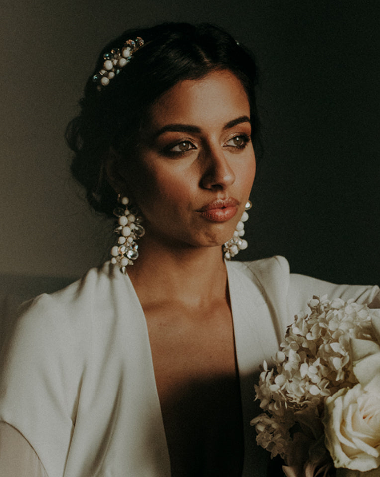Elegant Bridal Headband with Pearl Shimmer - Kahlo by Kezani | Perfect for Weddings, Prom & Special Occasions