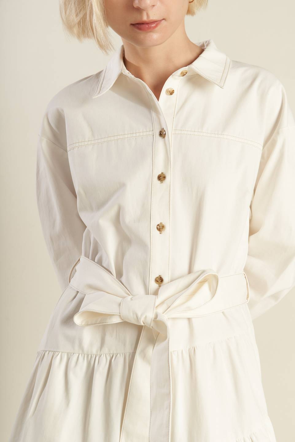Anytime Now Women's Woven Twill Midi Dress - Casual Office Wear & Spring Summer Fashion