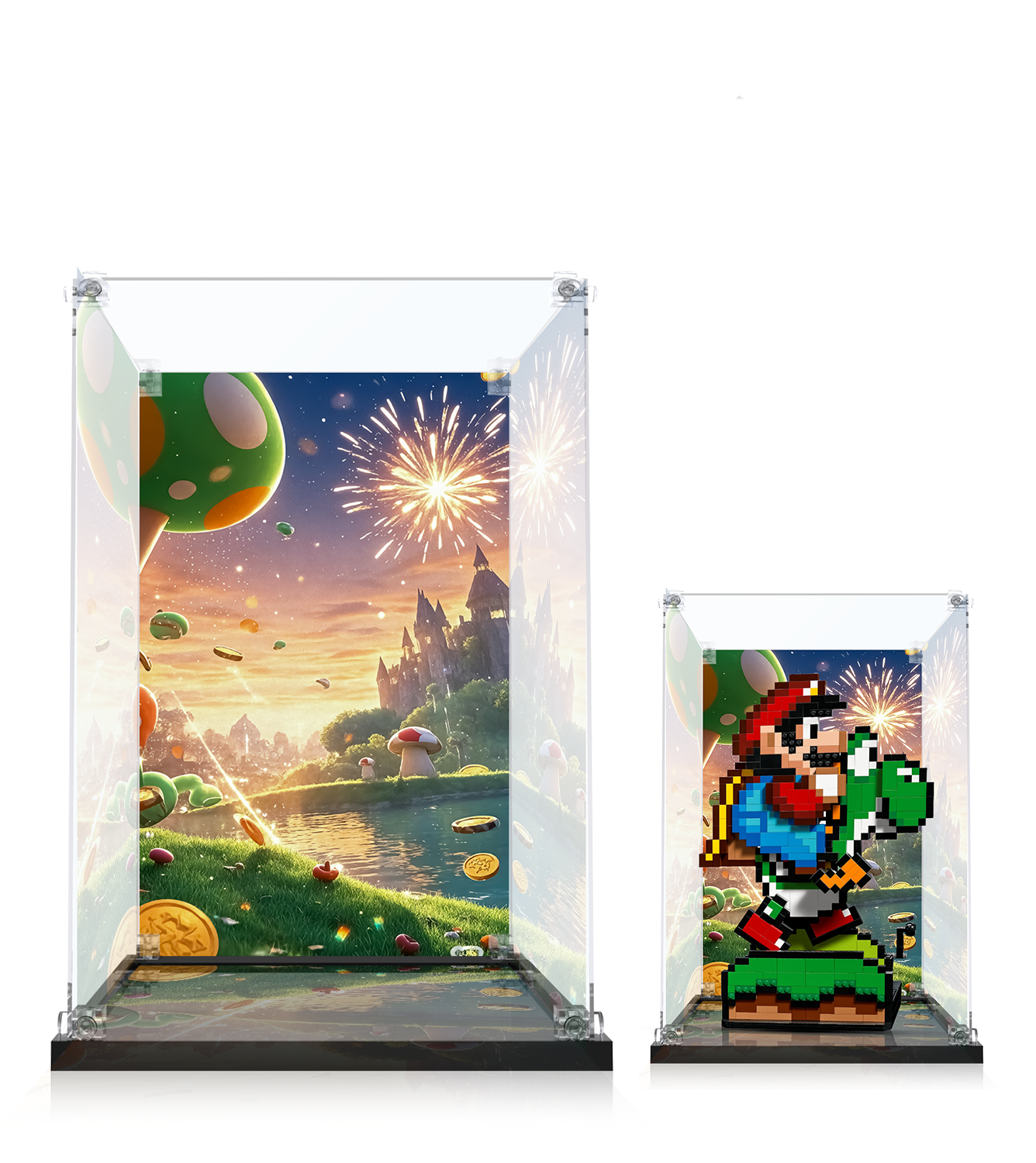 LEGO Super Mario World™: Mario & Yoshi 71438 Display Case - Protective Showcase for LEGO Building Blocks - Perfect for Collectors & Home Decor