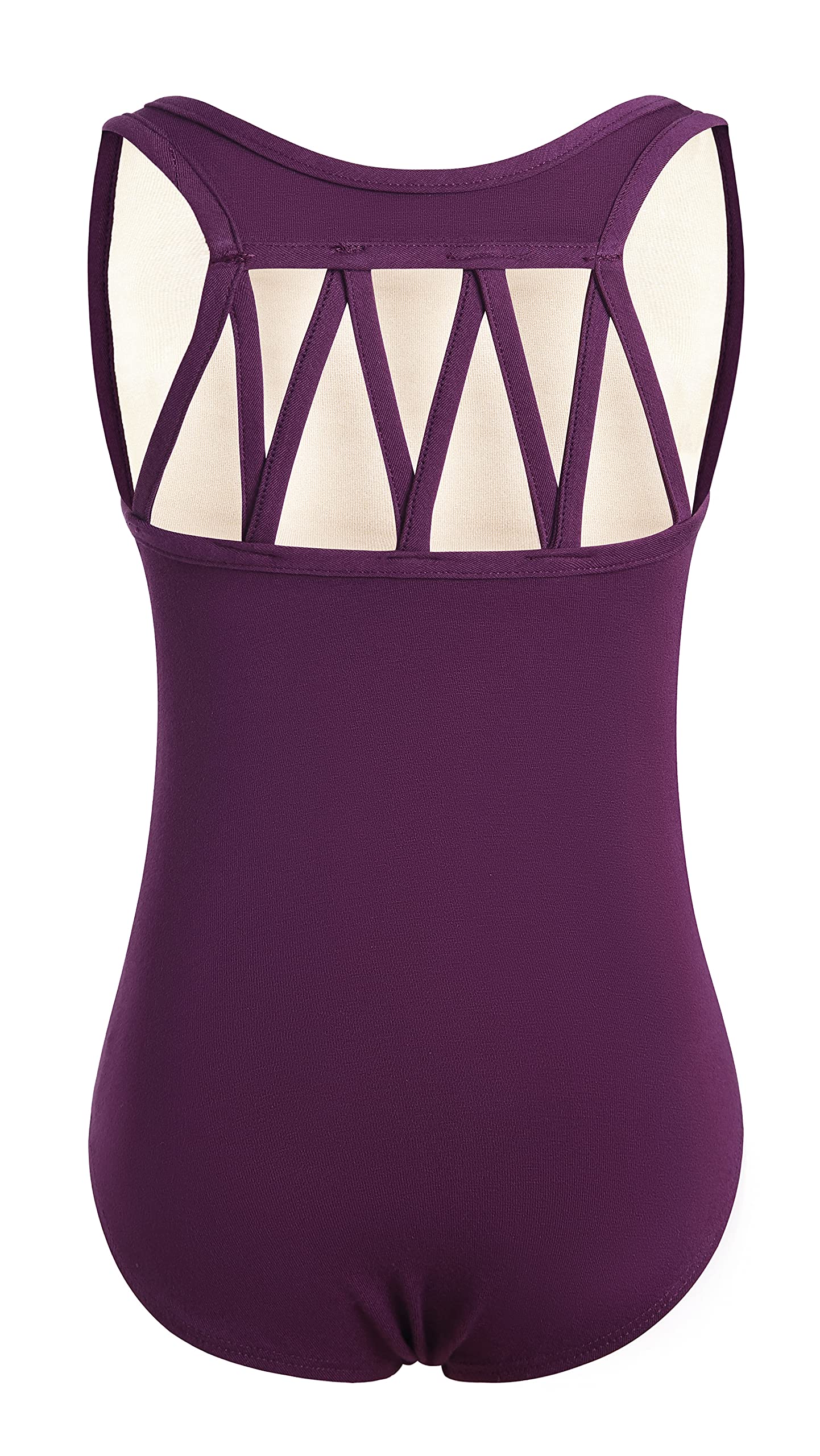 DANSHOW Girls Dance Leotard with Back M Straps - Ballet, Jazz, Gymnastics Performance Wear for Kids & Teens