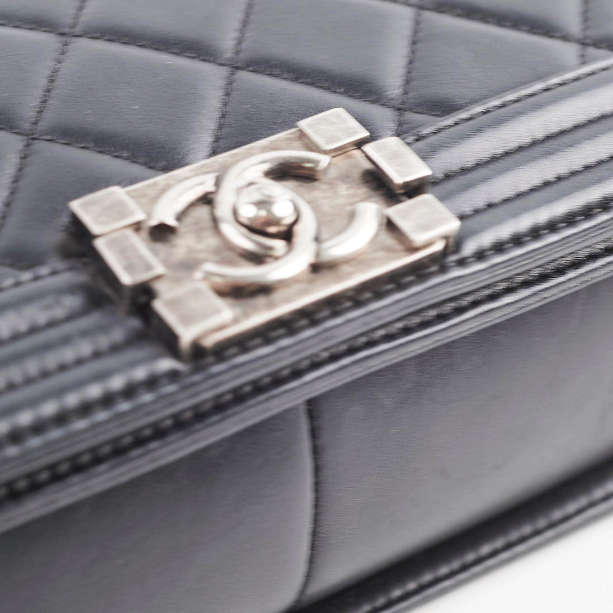Chanel Old Medium Boy Black Leather Shoulder Bag - Classic Series 19 | Luxury Designer Handbag for Women | Perfect for Evening Events, Parties & Special Occasions