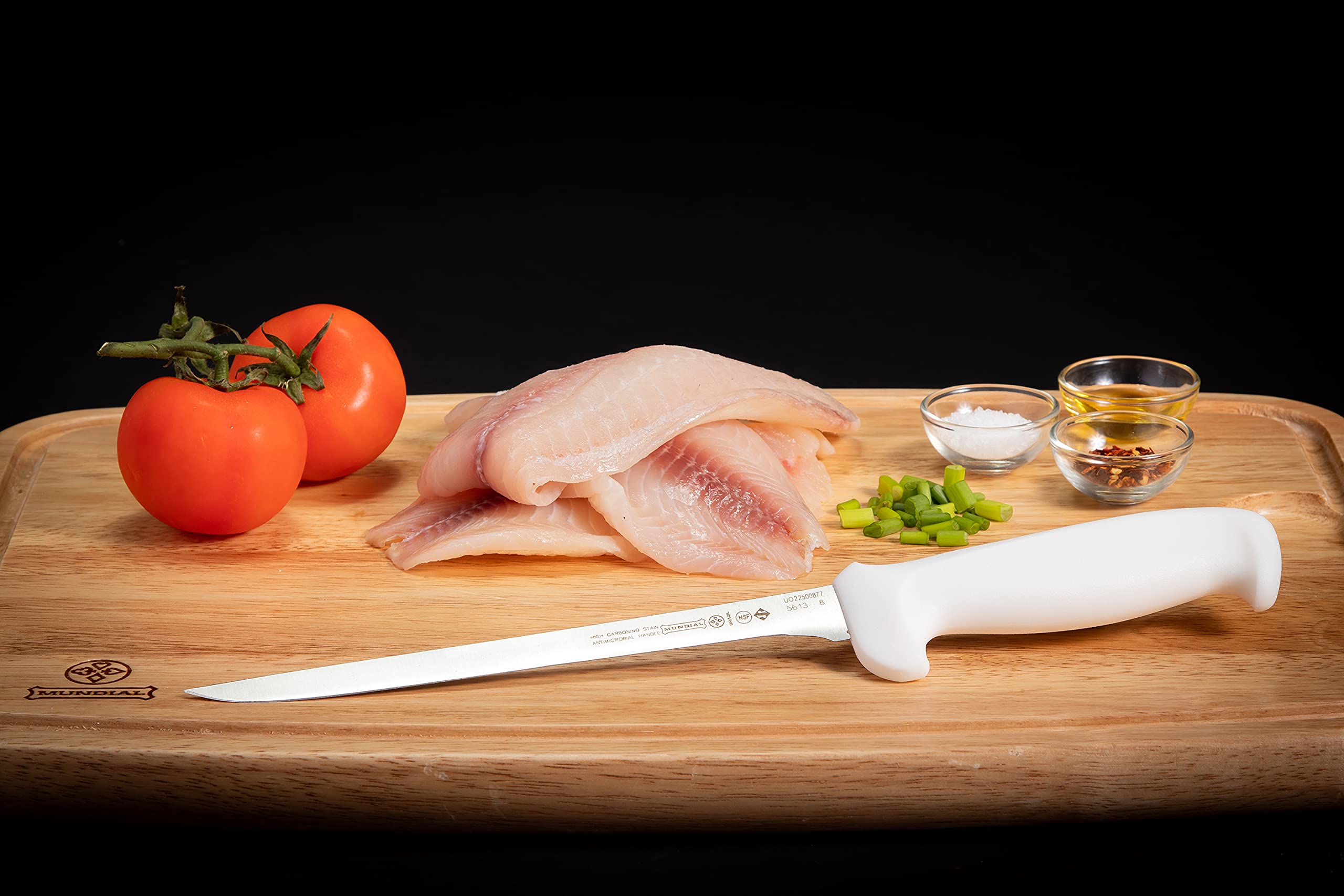 Premium Mundial 5600 Series 8-Inch Fillet Knife with Ergonomic White Handle - Perfect for Fish Cleaning, Cooking & Outdoor Activities