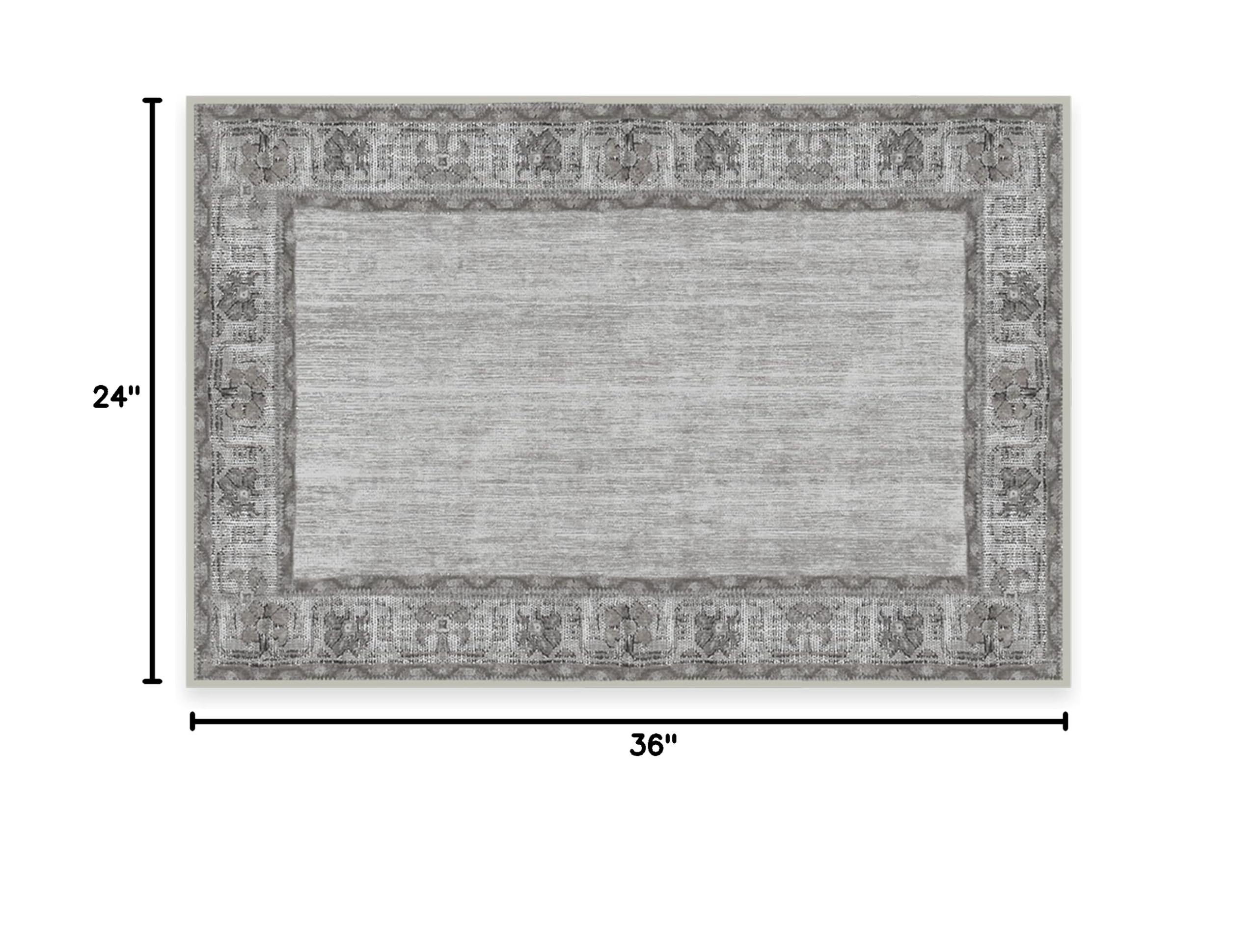 Washable 2x3 Area Rug by Ruggable - Zinnia Grey Non-Slip Premium Rug for Living Room, Bedroom, Kitchen, Office & Classroom | Includes Gripper Pad | Perfect for High-Traffic Areas & Pet-Friendly Homes