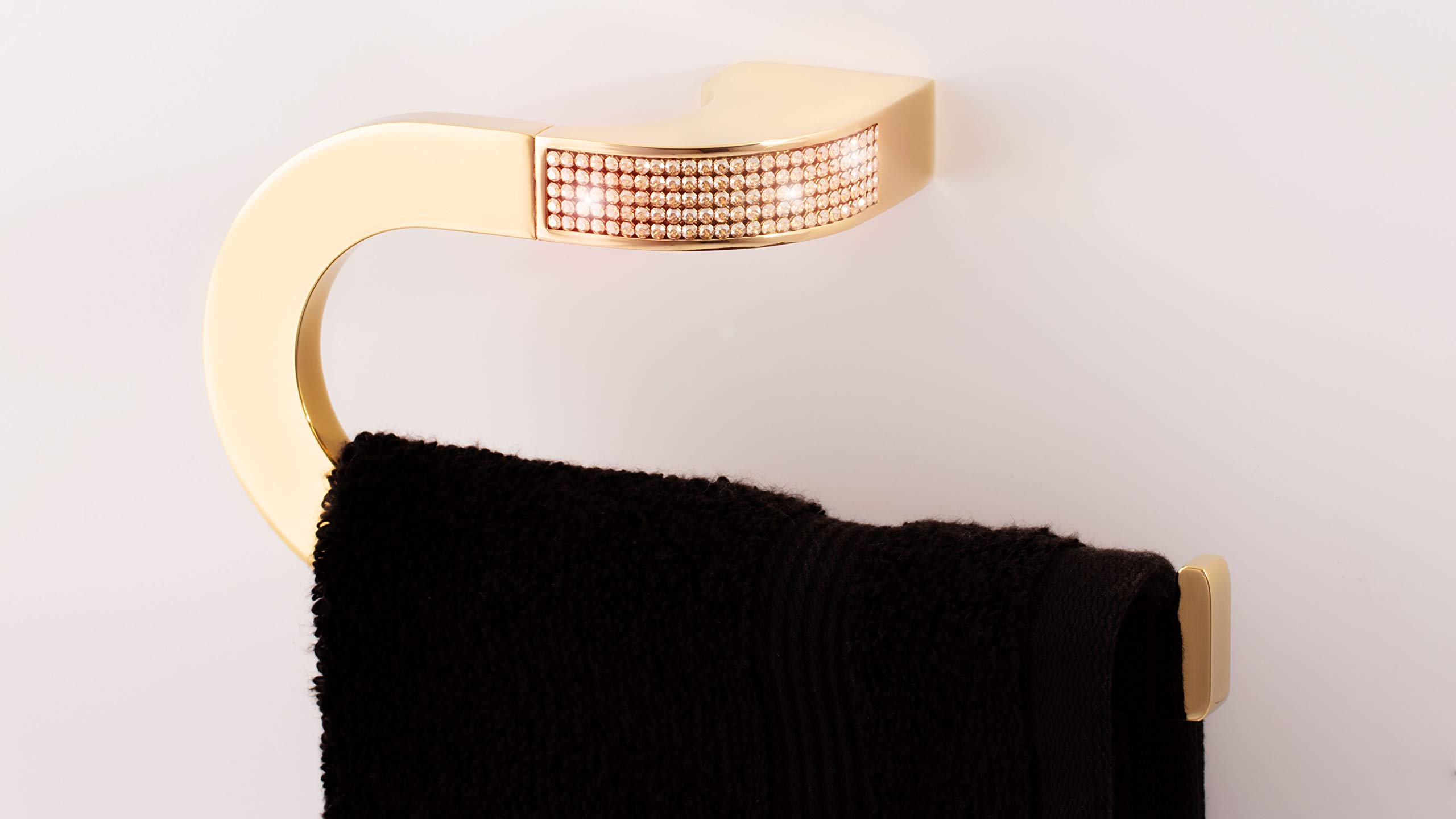 Luxury Gold Swarovski Crystal Towel Ring - Elegant Bathroom Decor