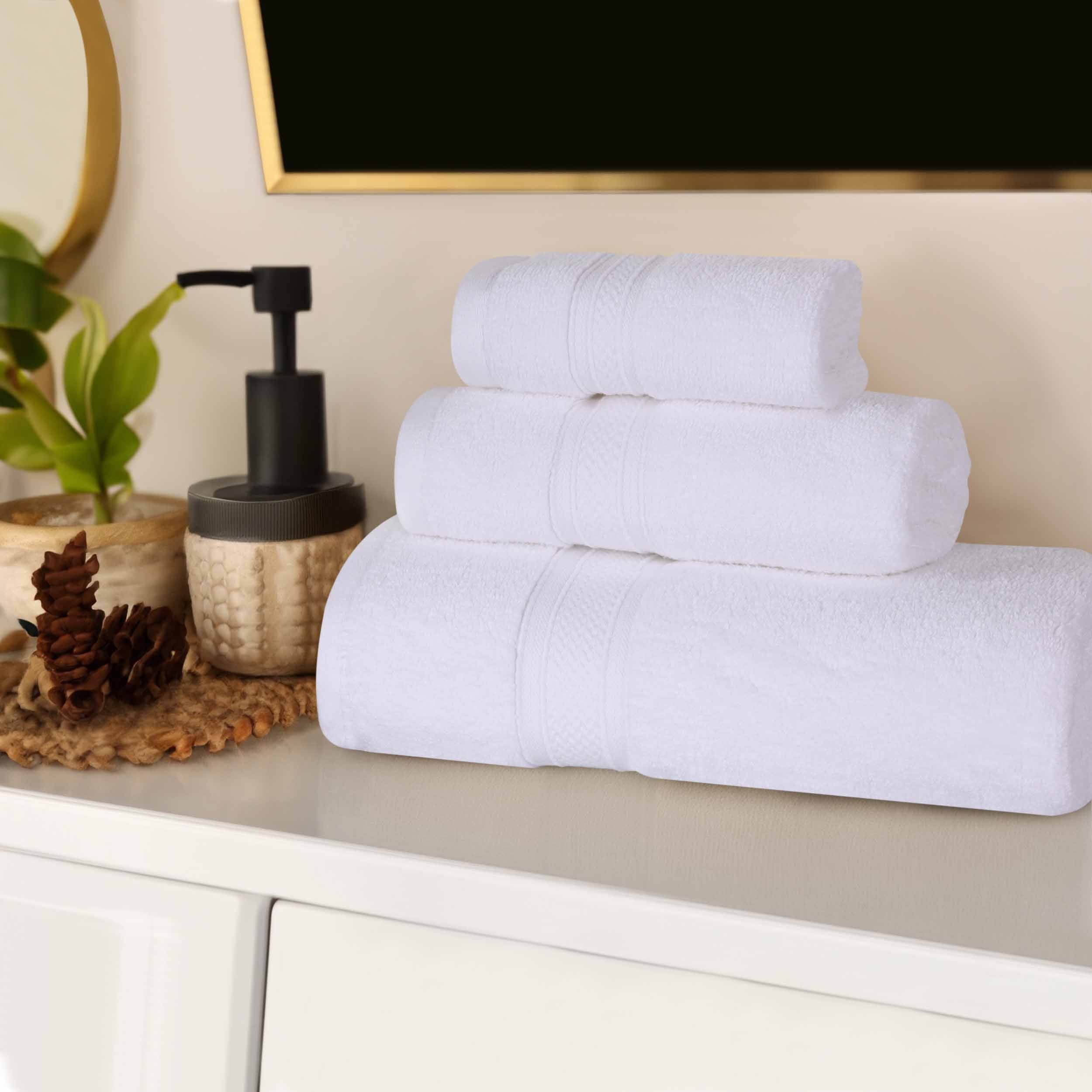 Premium Zero Twist Cotton 3-Piece Towel Set - Ultra Soft, Highly Absorbent, Elegant Solid Color for Bath, Spa & Guest Use