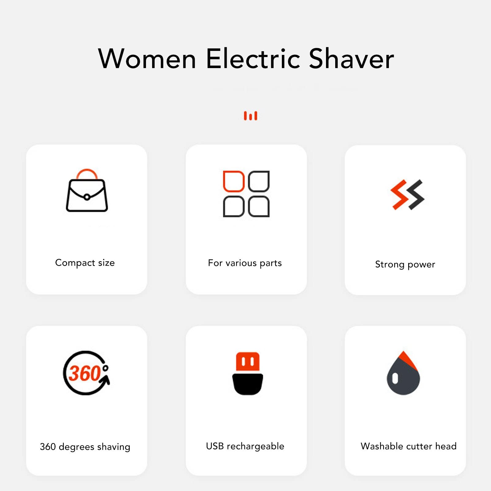 Electric Razors for Women - 3 Blade Rechargeable Shaver for Facial, Legs, Bikini & Lip Hair Removal - 360° Rotary Women's Shaver with Detachable Head & Easy Clean Design - Perfect for Travel, Gym & Daily Grooming
