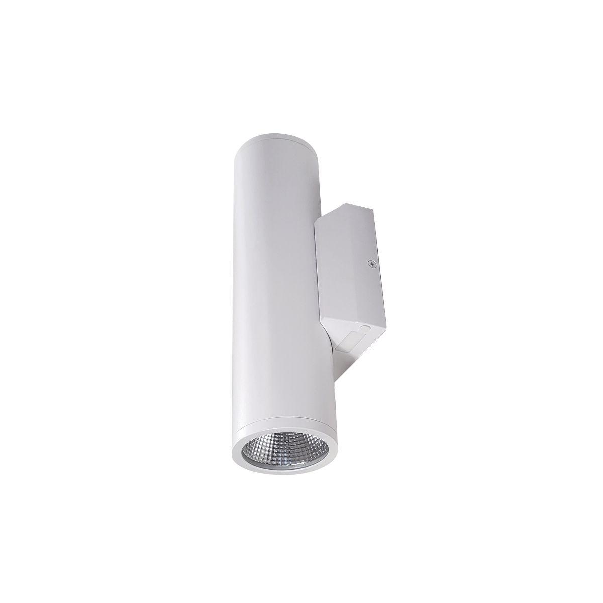 12-In-2 LED Outdoor Wall Sconce Light Fixture - Up/Down Lighting - White Finish - Perfect for Porch, Patio, Garden & Exterior Home Decor