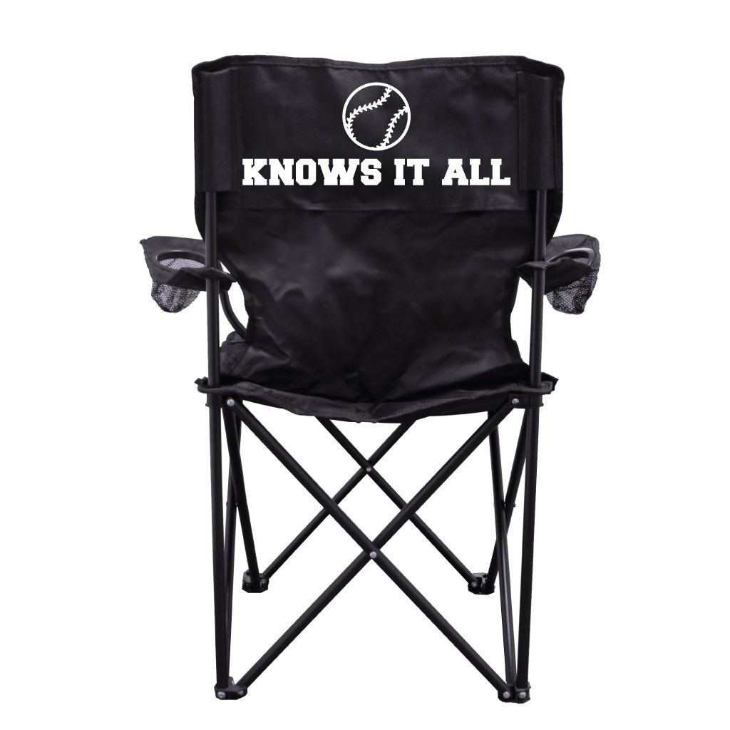 VictoryStore Outdoor Camping Chair - Portable Softball Themed Folding Chair with Carry Bag - Perfect for Baseball Games, Picnics, Beach Trips & Backyard Relaxation