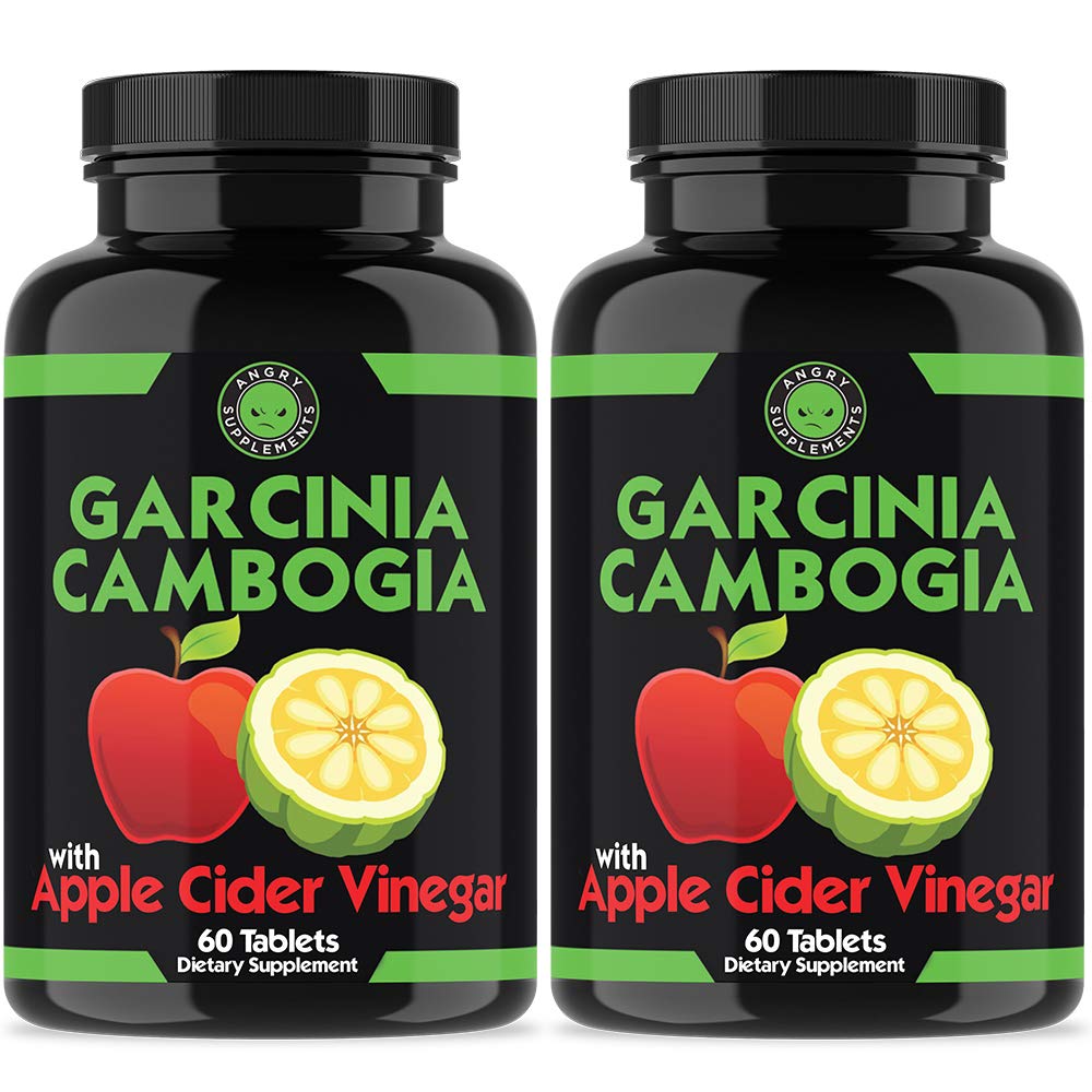 Angry Supplements Garcinia Cambogia with Apple Cider Vinegar Pills - Natural Weight Loss & Detox Supplement with Gymnema, Cinnamon & Ketones for Diet Support, Health & Nutrition (2-Pack) - Perfect for Daily Wellness Routine & Metabolism Boost