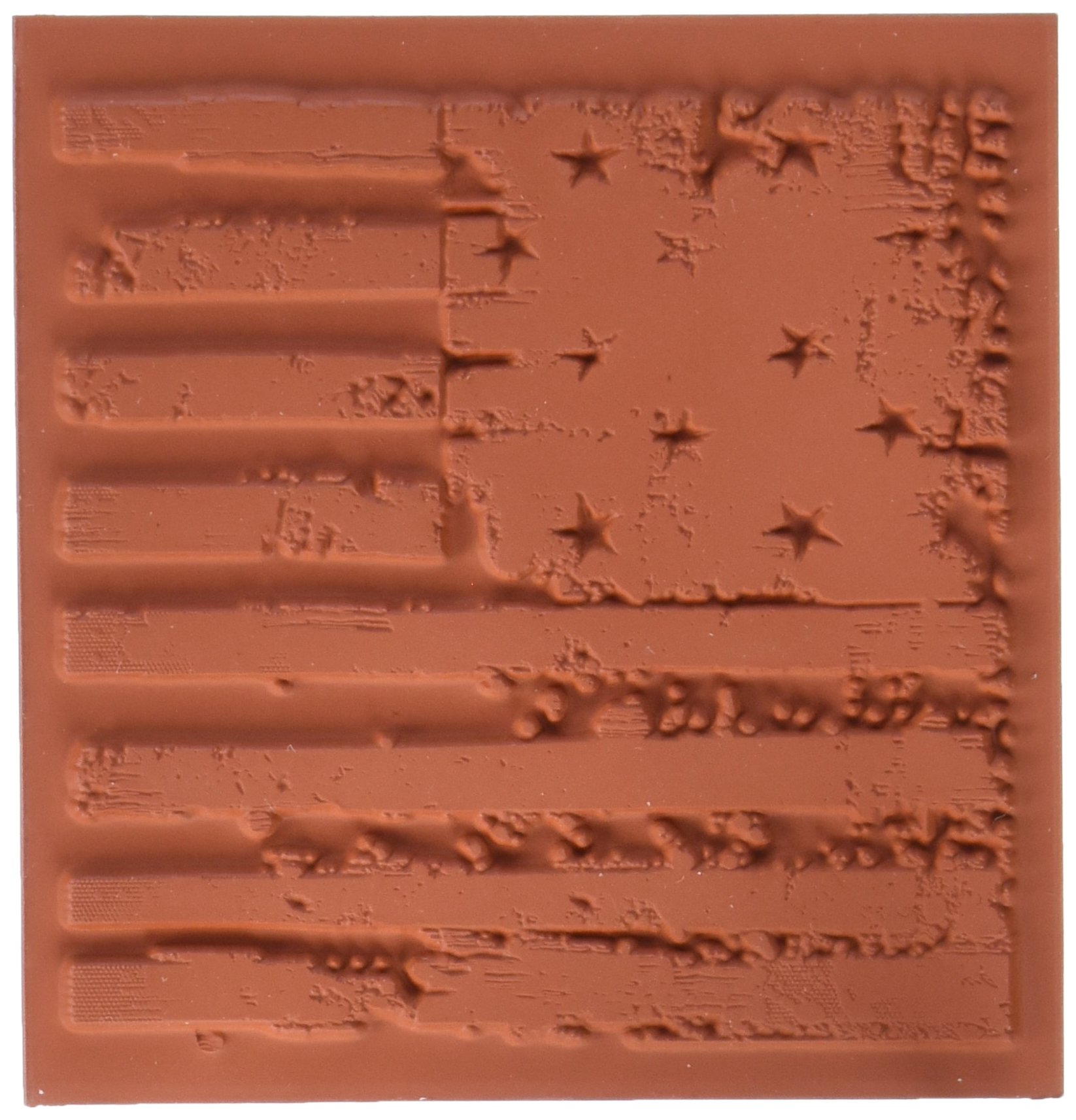 Deep Red Grunge Stars & Stripes Rubber Stamp 3.1x3.1in for DIY & Scrapbooking