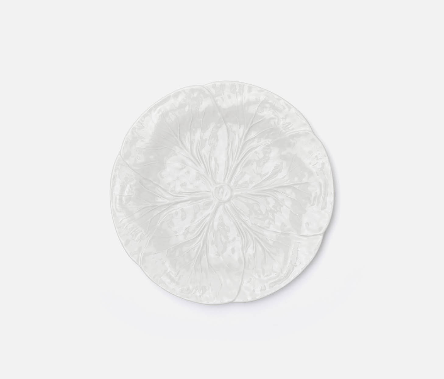 Clarise White Cabbage Dinner Plate Set - Elegant Porcelain Dinnerware for Family Meals, Parties & Special Occasions | Microwave & Dishwasher Safe