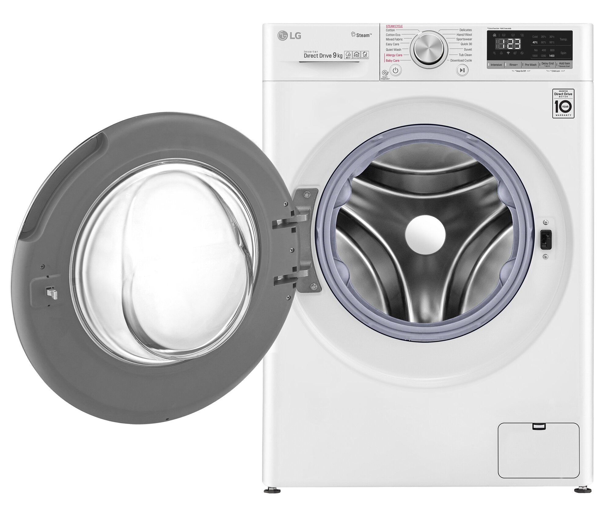 LG 9kg Front Load Washing Machine with Steam WV5 1409W - Energy Efficient, Quiet Operation - Perfect for Apartments, Laundry Rooms & Small Families