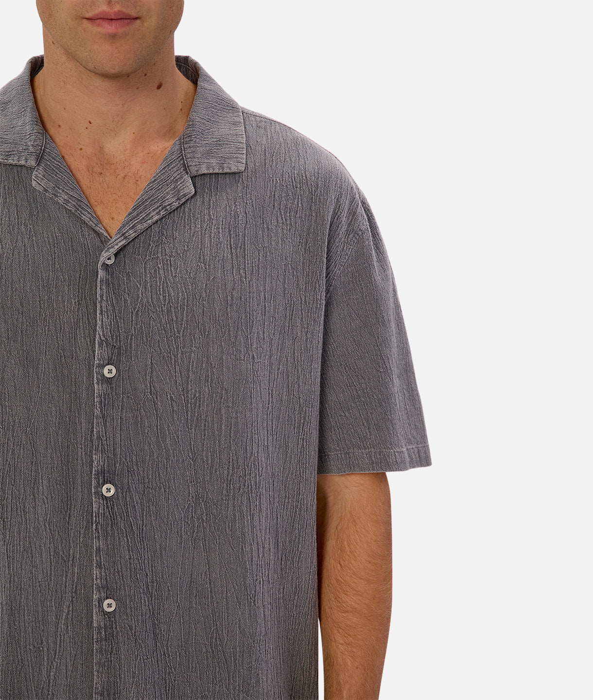 Premium Washed Magna Short Sleeve Shirt in Gun Metal - Stylish Casual Wear for Men, Perfect for Office, Outings & Summer Fashion