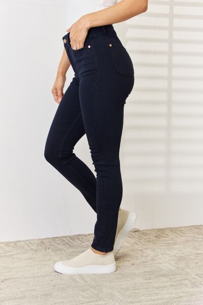 Judy Blue High Waisted Tummy Control Skinny Jeans for Women - Stretch Denim, Garment Washed, Comfort Fit (Plus Size Available) - Perfect for Work, Date Night & Casual Outings