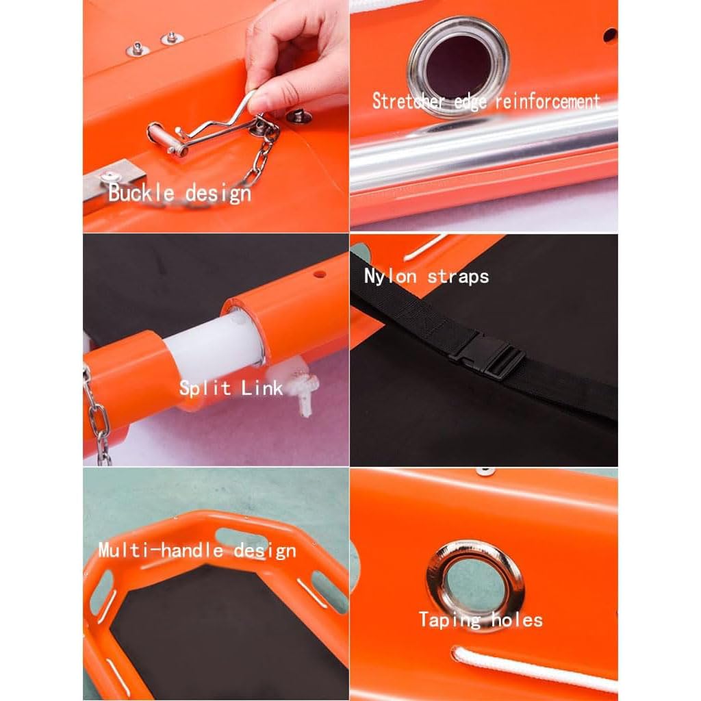 Helicopter Rescue Basket Stretcher - Emergency Patient Transport for Hospitals, Clinics & First Responders | Durable Orange Medical Stretcher for Sports Fields, Home Emergencies & Disaster Relief Scenarios