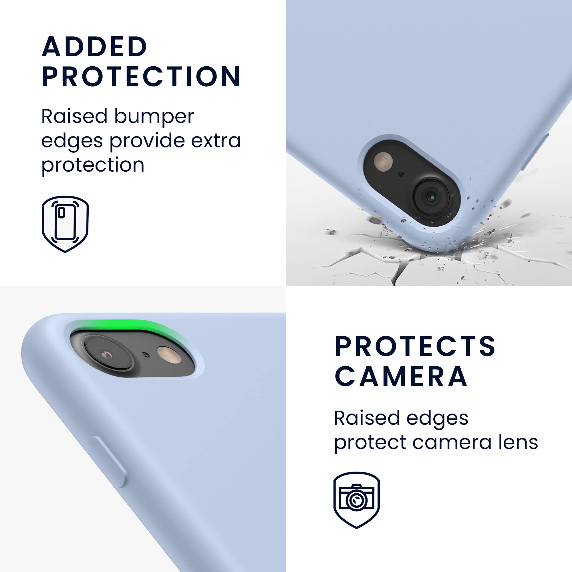 kwmobile Premium TPU Silicone Case for Apple iPhone SE (2022/2020) & iPhone 8/7 - Soft Matte Finish Light Blue Protective Phone Cover - Perfect for Everyday Use, Work & Travel