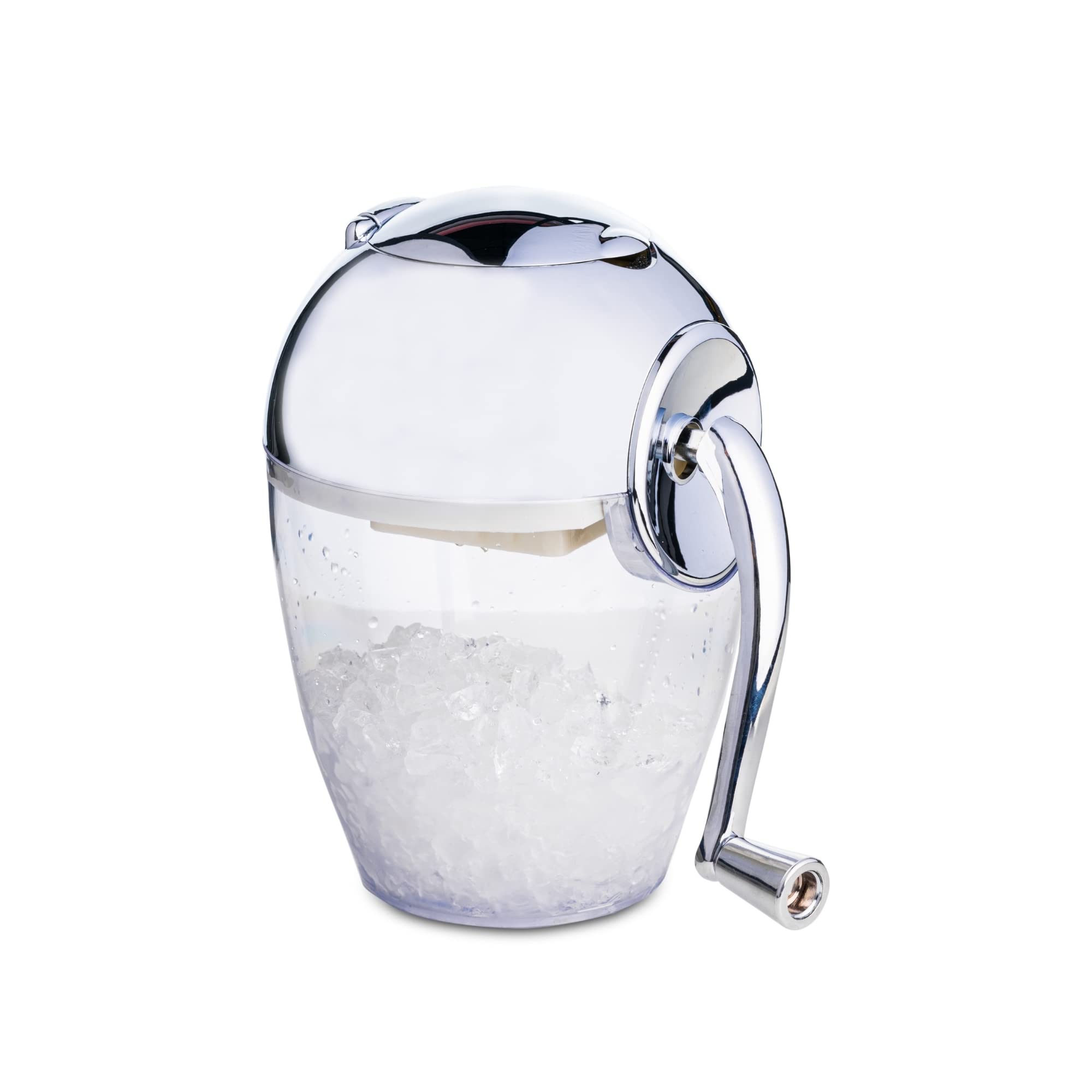 Premium Chrome Plated Ice Crusher for Cocktails & Drinks - Manual Ice Cube Crusher for Home Bars, Parties & Outdoor Events