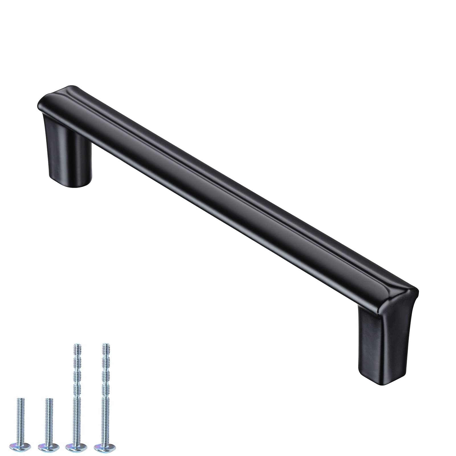 10 Pack Matte Black Cabinet Handles - 5-3/4 Inch Length (5 Inch Hole Spacing) Heavy Duty Kitchen Cabinet Pulls & Drawer Handles - Perfect for Modern Home, Office & RV Cabinets