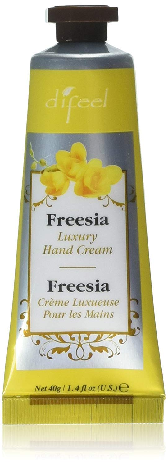 Difeel Luxury Moisturizing Hand Cream - Freesia Scented 1.4oz (12 Pack) | Hydrating Hand Lotion for Dry Skin | Variety Pack for Home, Office & Travel Use