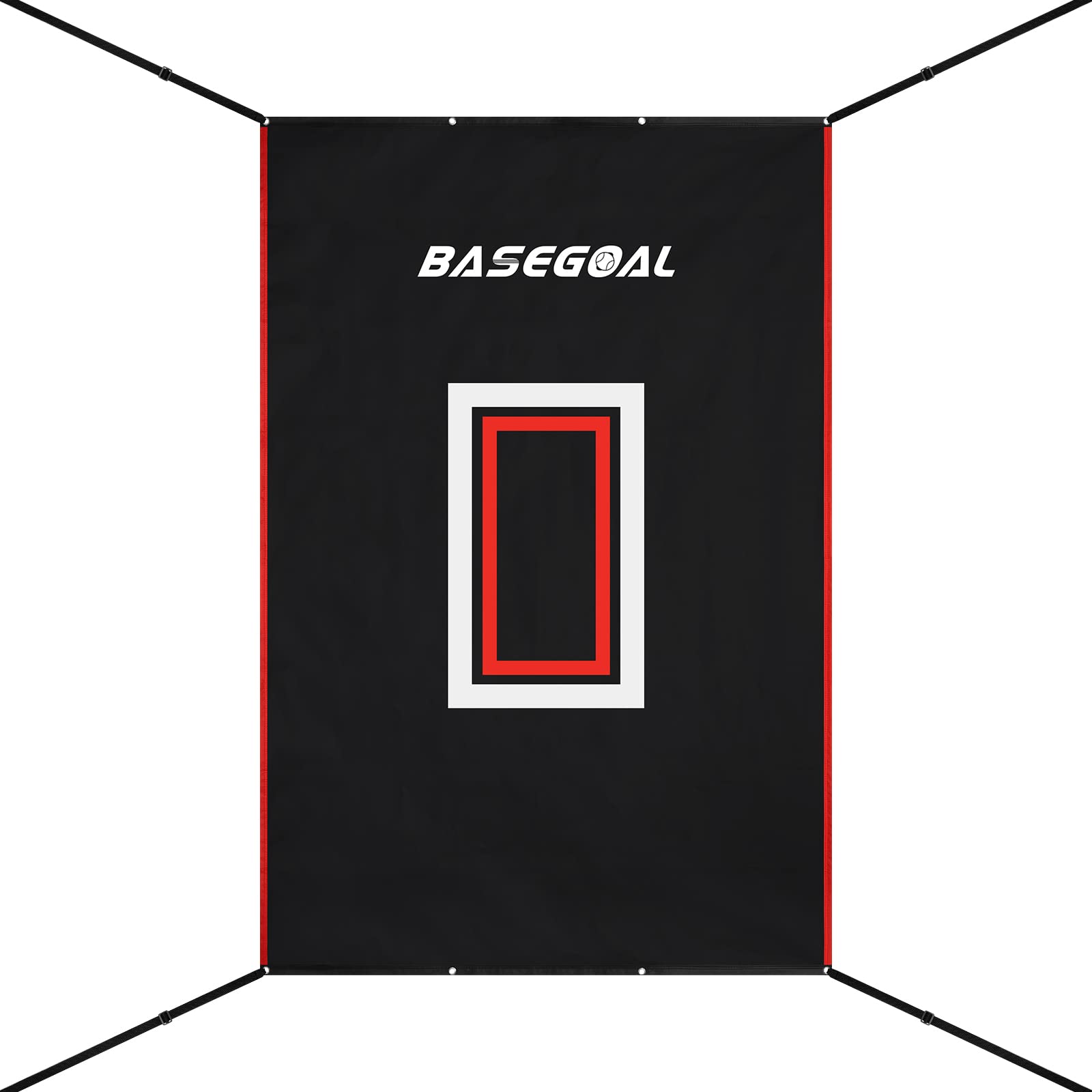 4'x6' Vinyl Baseball Backstop with Strike Zone & Catcher Image - Durable Batting Cage Backdrop for Baseball & Softball Practice | Perfect for Backyard Training, Batting Cages & Net Protection (Black)