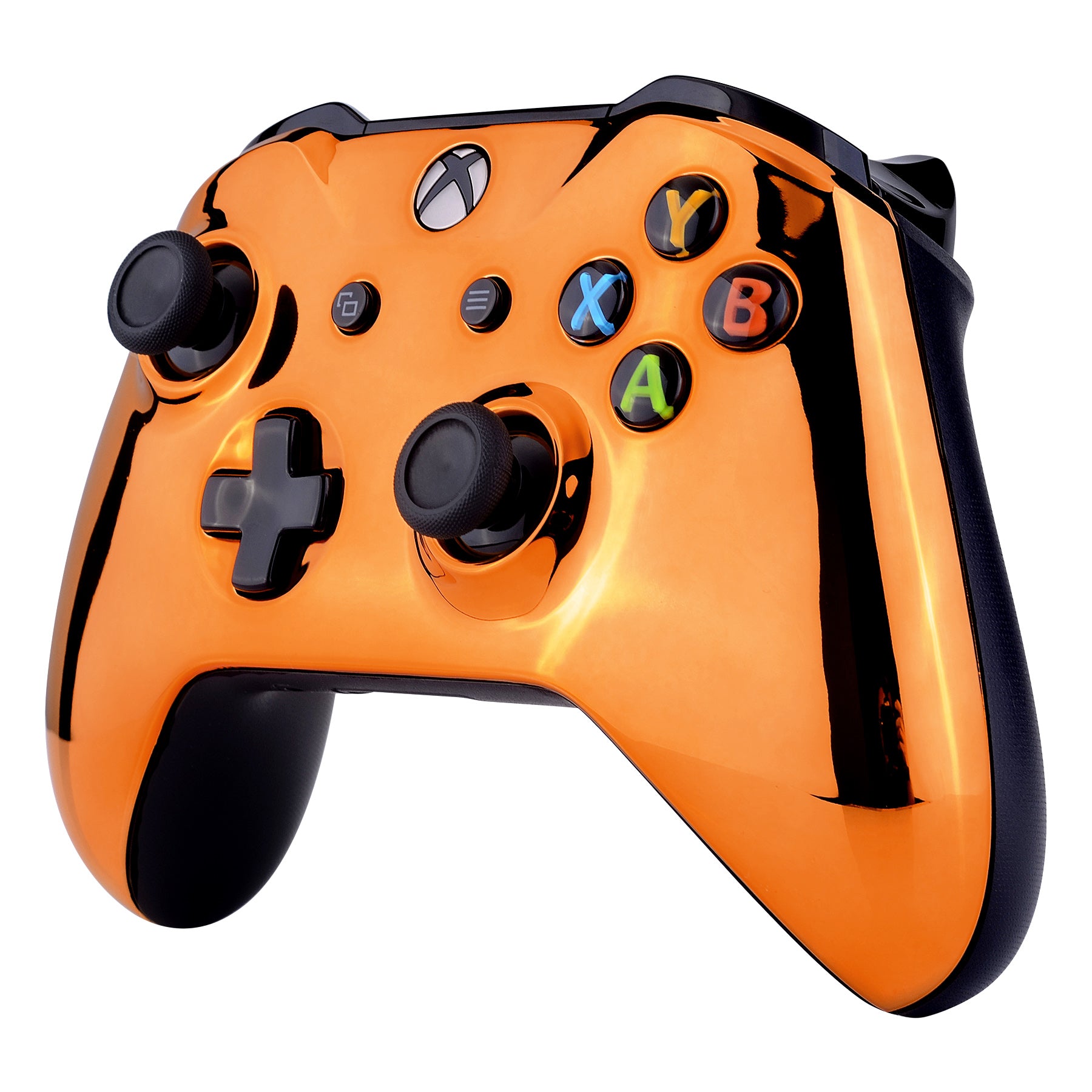 eXtremeRate Chrome Orange Front Housing Shell Faceplate for Xbox One S & Xbox One X Controller (Model 1708) - Custom Replacement Cover for Enhanced Gaming Experience - Perfect for Gaming Enthusiasts & DIY Modders