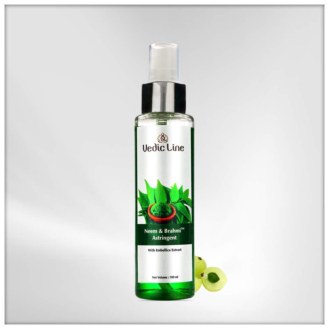 Vedicline Neem & Brahmi Astringent for Dark Spots & Acne Treatment - With Emblica Extract for Healthy Skin Care (200ml, Pack of 2) | Perfect Valentine's Gift for Clear & Glowing Skin | Ideal for Daily Skincare Routine & Blemish Control