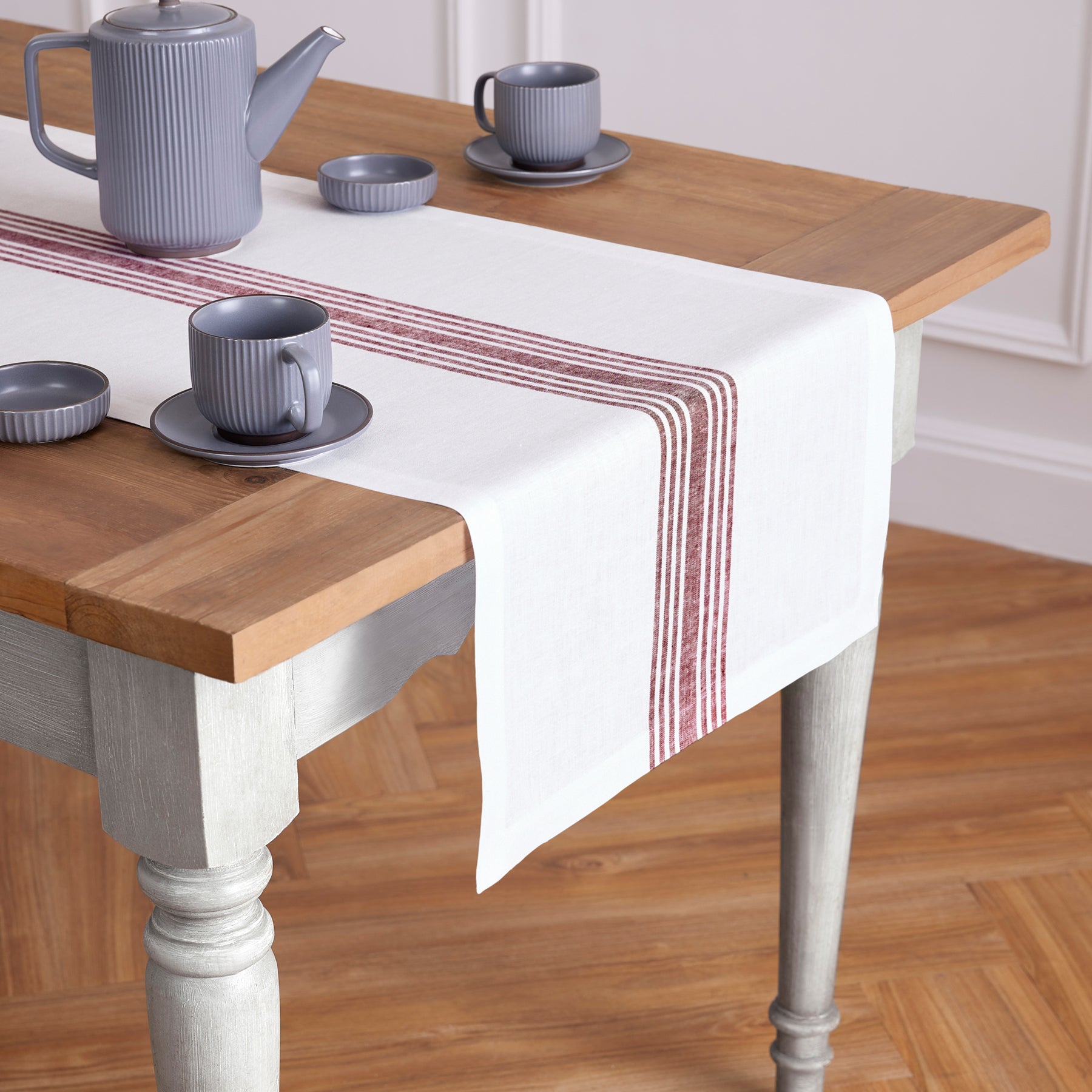 Farmhouse Table Runner - 16 Inch & 18 Inch Wide Cotton Linen Blend - Perfect for Dining Tables, Kitchen Decor & Rustic Weddings