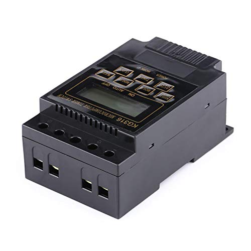 Digital Timer Switch with LCD Display - 10 On/Off Programs Microcomputer Controller (AC220V, Black) - Perfect for Home Automation, Lighting Control & Appliance Scheduling