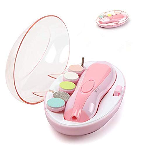 Bosig® Electric Baby Nail File & Trimmer - Safe Newborn Nail Care Kit with 6 Grinding Heads for Gentle Baby Manicure | Perfect for Newborns, Infants & Toddlers at Home or Travel