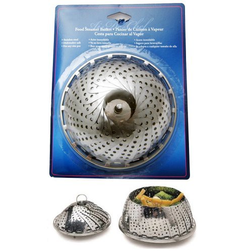 Collapsible Stainless Steel Food Steamer Basket - Vegetable Cooker for Healthy Cooking | Perfect for Kitchen, Meal Prep & Healthy Eating
