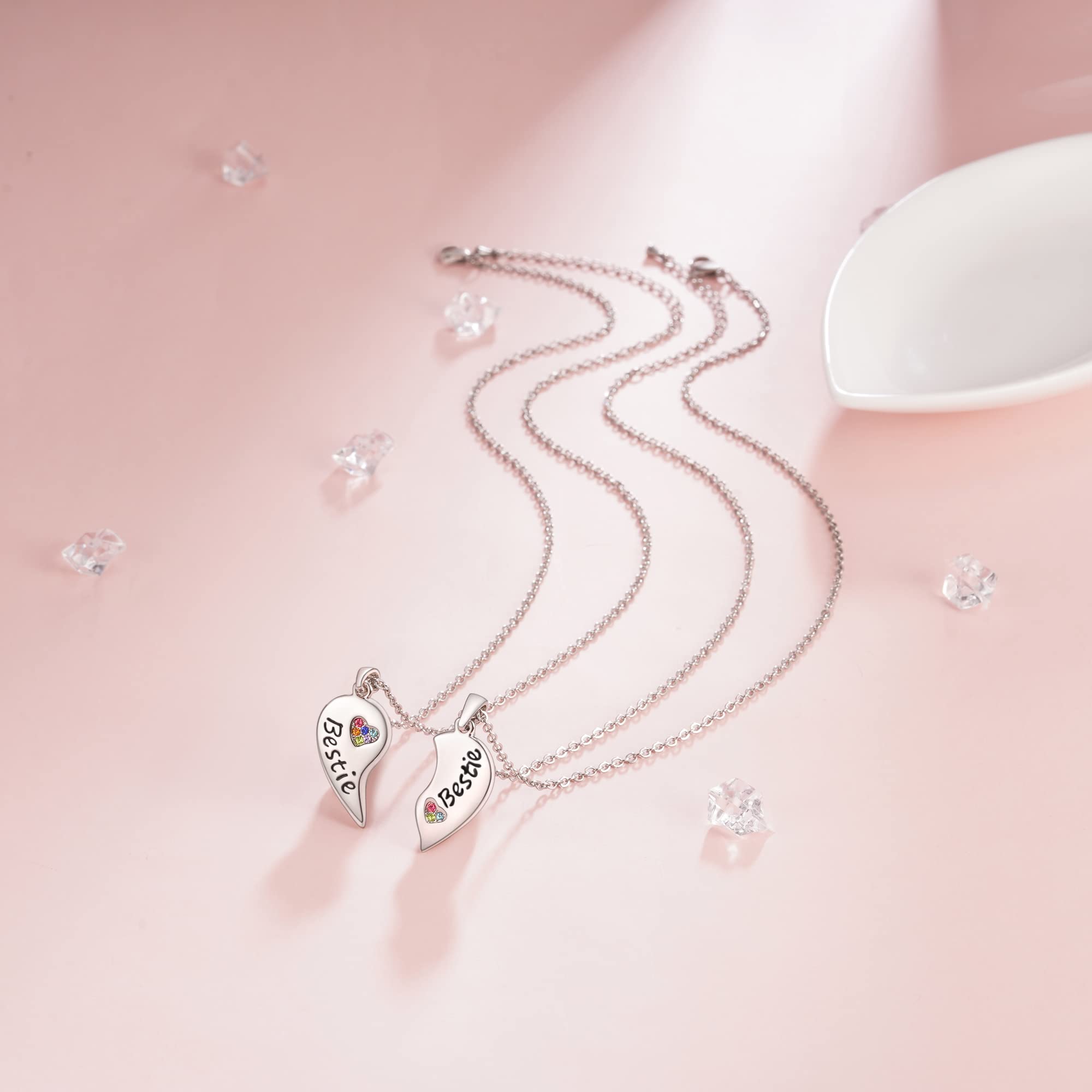 KINGSIN Best Friend Necklaces for Sisters - Matching BFF Jewelry Set for Women & Girls - Perfect Birthday Gift for Besties - Ideal for Anniversaries, Valentine's Day & Friendship Celebrations